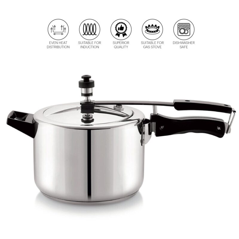 Chef Impact Bonded Stainless Steel Tri-Ply Bottom Pressure Cooker Inner Lid - Image 6
