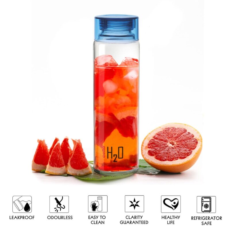 H2O Glass Water Bottle with Plastic Cap, 920ml - Image 30