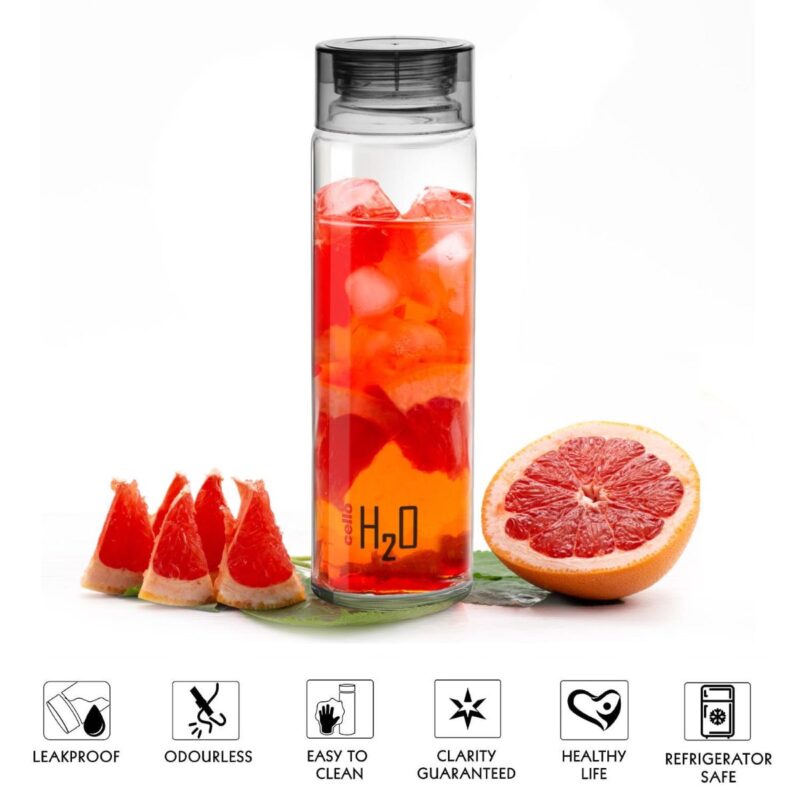H2O Glass Water Bottle with Plastic Cap, 920ml - Image 31