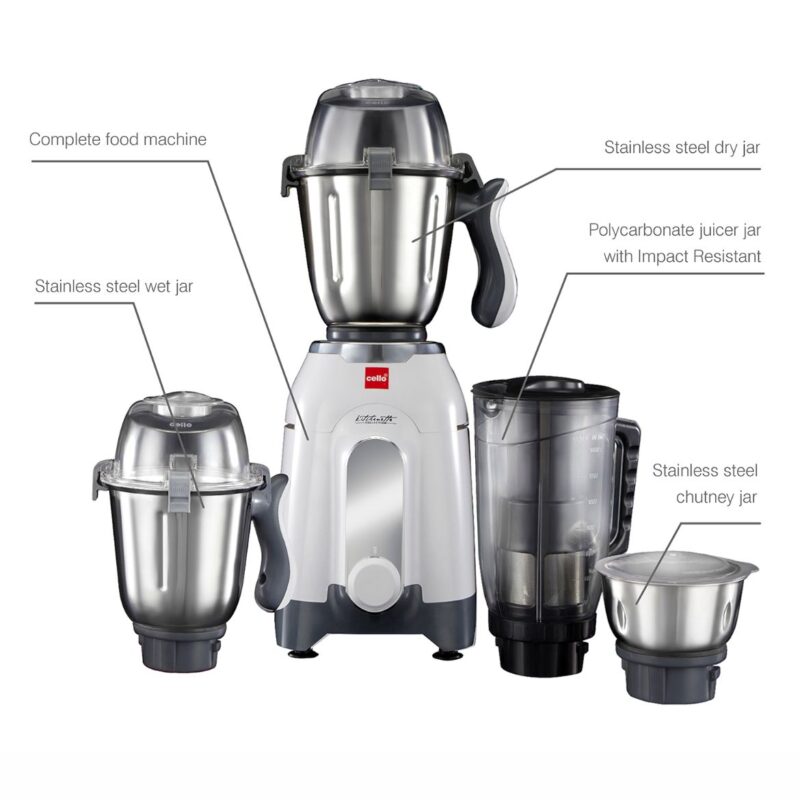 Discovery Pro Juicer Mixer Grinder with 4 Jars, 750W - Image 23