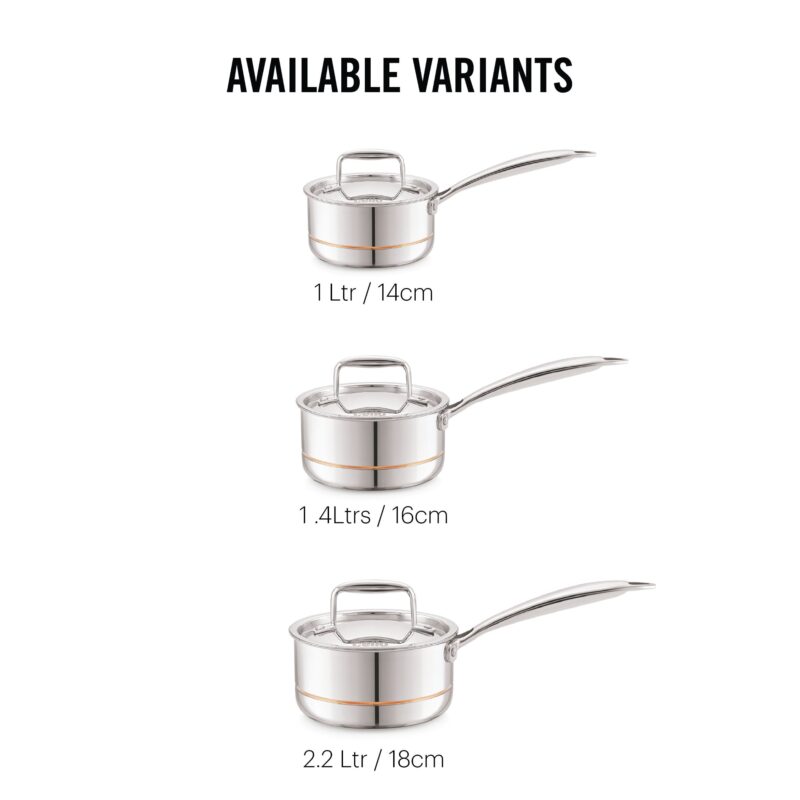 5-Ply Stainless Steel Sauce Pan with Lid - Image 17