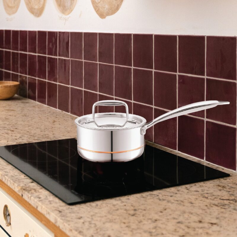 Silver|5-Ply Stainless Steel Sauce Pan with Lid / 2.2 Litres
