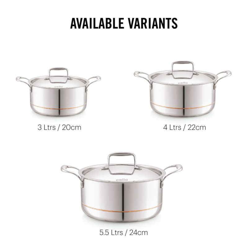 5-Ply Stainless Steel Casserole with Lid - Image 18