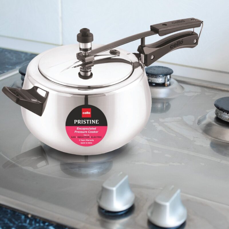 Silver|Pristine Encapsulated Pressure Cooker, Silver / 5 Litres