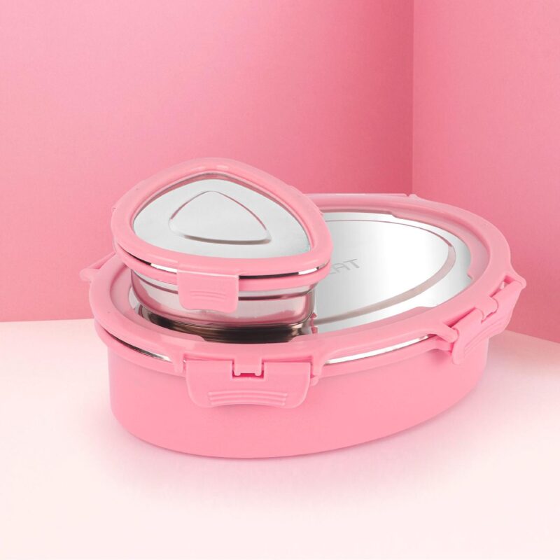 Pink|Oval Eat Insulated Lunch Box