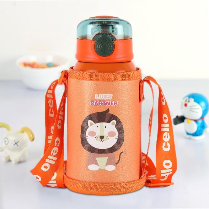 Orange|Kinder Hot & Cold Stainless Steel Kids Water Bottle, 500ml / 500ml