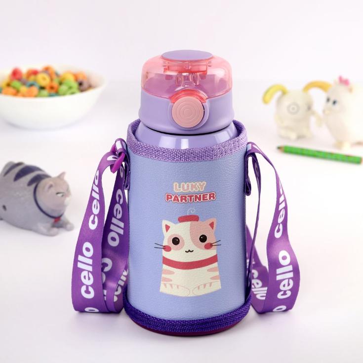 Purple|Kinder Hot & Cold Stainless Steel Kids Water Bottle, 500ml / 500ml