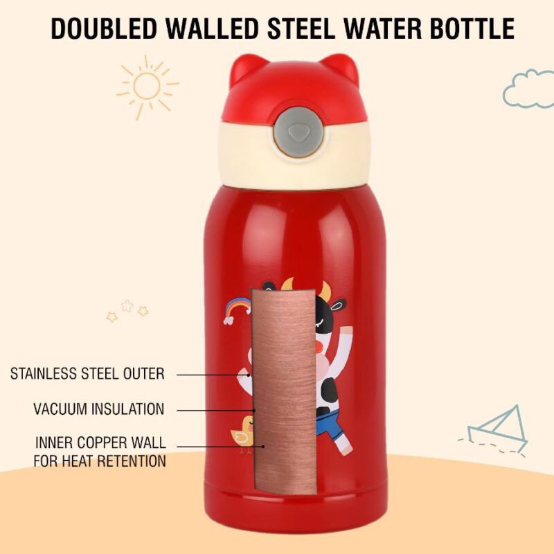 Toddy Hot & Cold Stainless Steel Kids Water Bottle, 550ml - Image 9