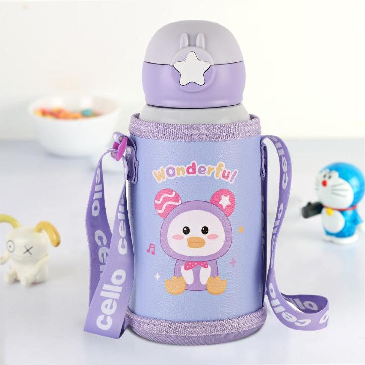 Purple|Lucky Hot & Cold Stainless Steel Kids Water Bottle, 500ml / 500ml