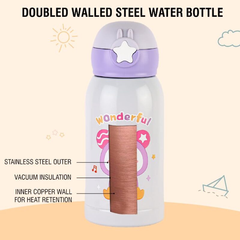 Lucky Hot & Cold Stainless Steel Kids Water Bottle, 500ml - Image 10