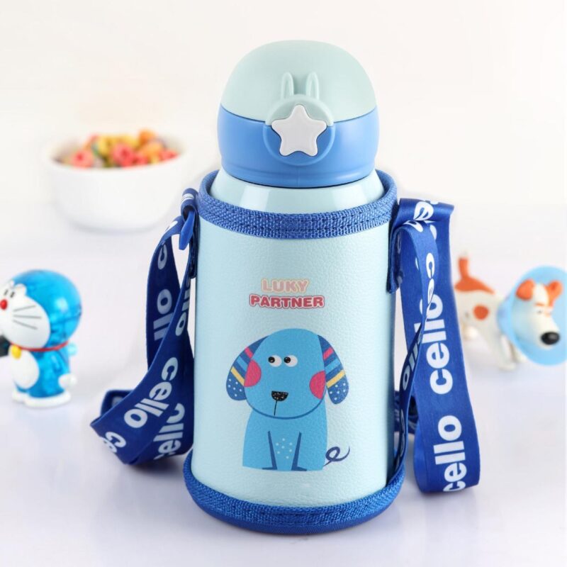 Sky Blue|Lucky Hot & Cold Stainless Steel Kids Water Bottle, 500ml / 500ml