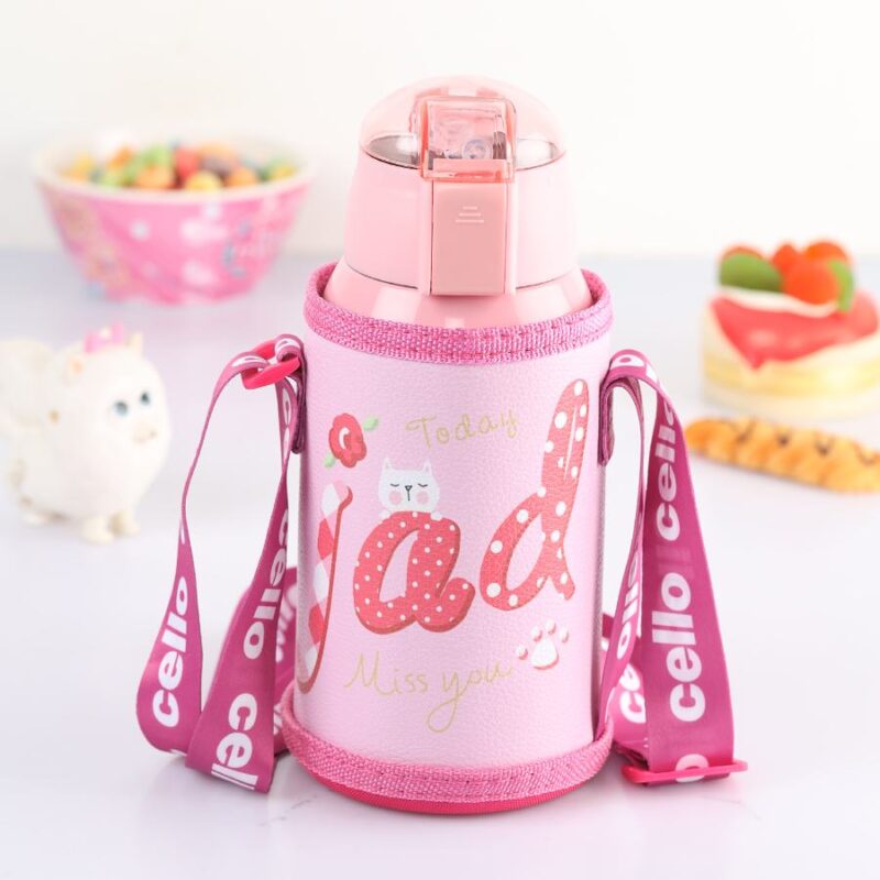Pink|Kido Hot & Cold Stainless Steel Kids Water Bottle, 500ml / 500ml