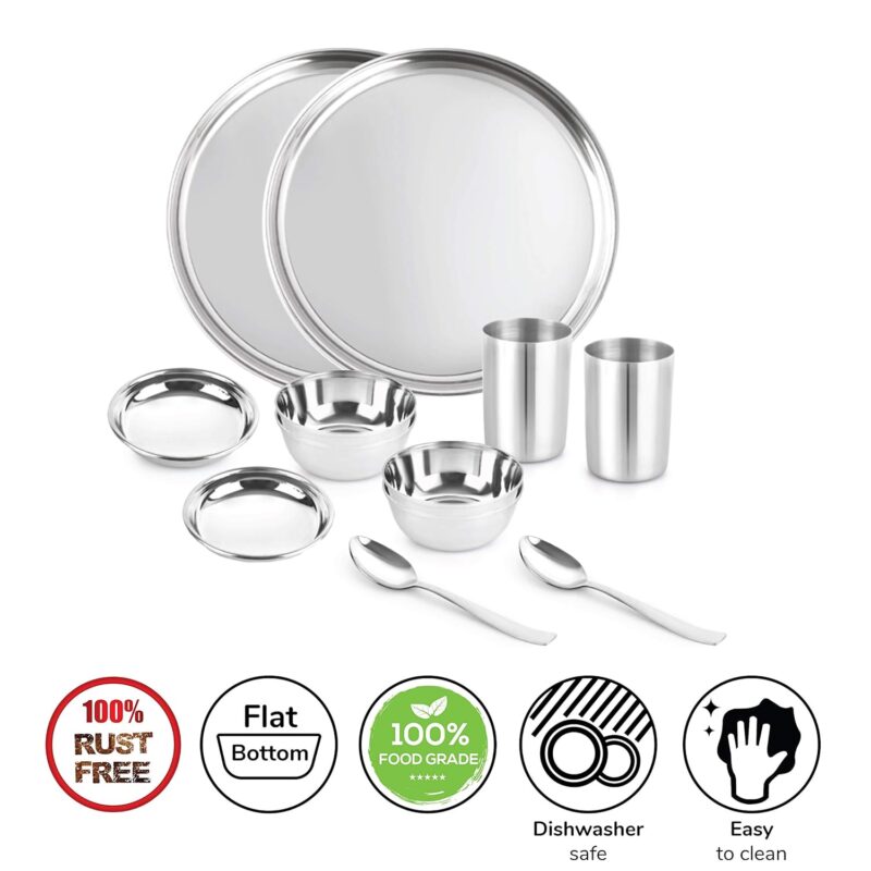 Steelox 12 Pieces Stainless Steel Dinner Set for Family of 2 - Image 4