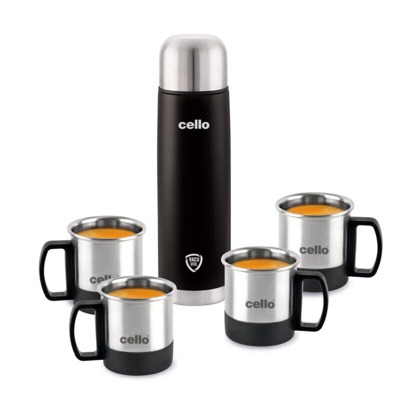 Duro Imperial Vacusteel Flask with Mugs Gift Set, 5 Pieces - Image 3