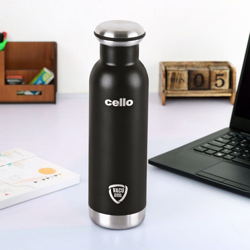 Black|Duro Mac Flask, Vacusteel Water Bottle / 600ml