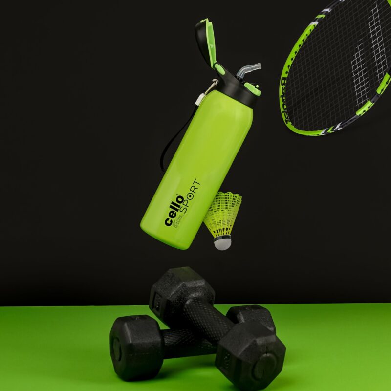 Green|Gym Star Flask, Vacusteel Water Bottle, 650ml / 650ml