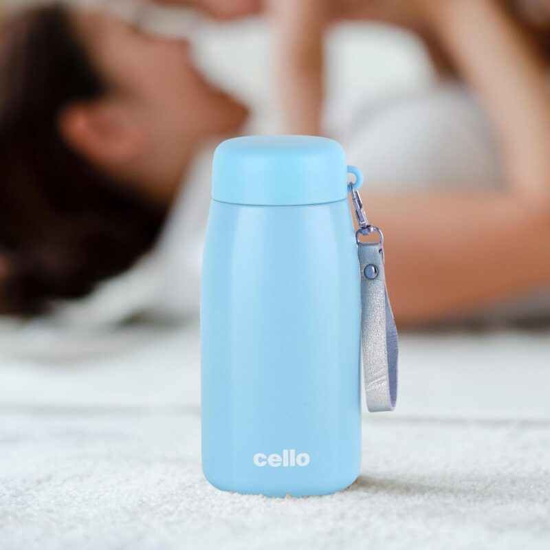 Blue|Mom Hot & Cold Stainless Steel Kids Water Bottle, 350ml / 350ml