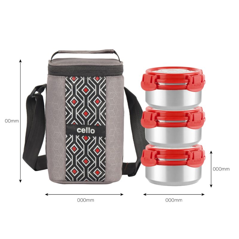MF Ultra Stainless Steel Lunch Box with Jacket, Set of 3 - Image 11