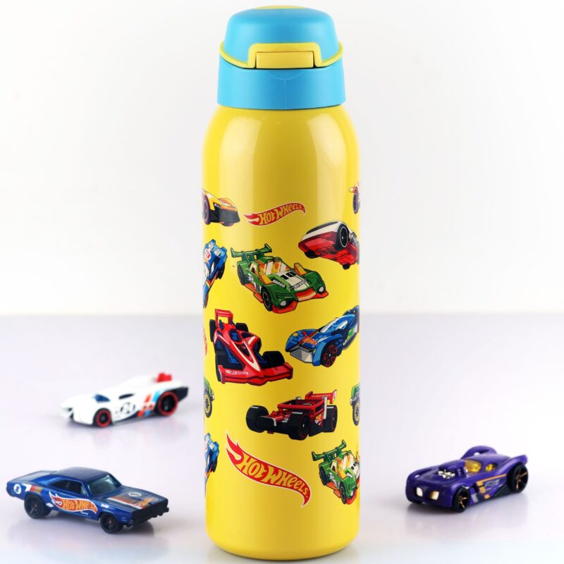 Yellow|Gym-Star Toons Hot & Cold Stainless Steel Kids Water Bottle, 650ml / 650ml