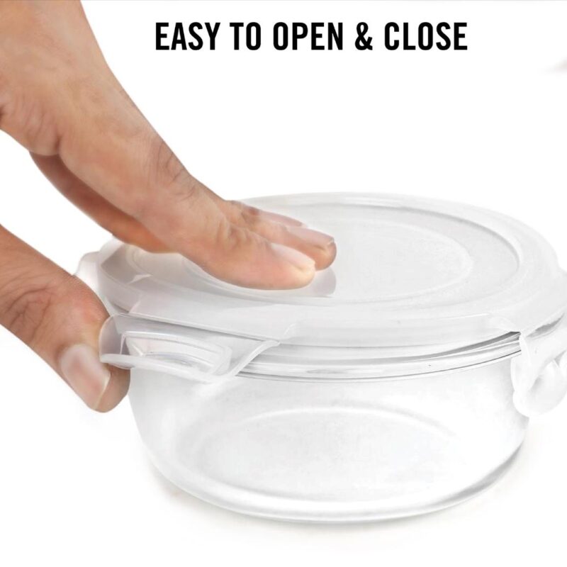 Royale Borosilicate Glass Lunch Box with Jacket, Set of 4 - Image 4