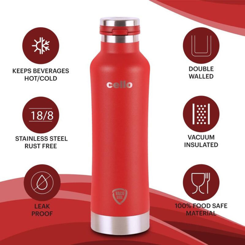 Duro One Touch Flask, Vacusteel Water Bottle - Image 10