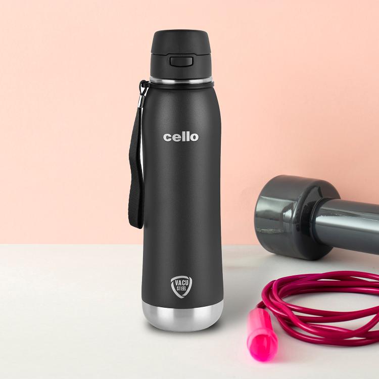 Black|Duro Ace Flask, Vacusteel Water Bottle 600ml / 600ml