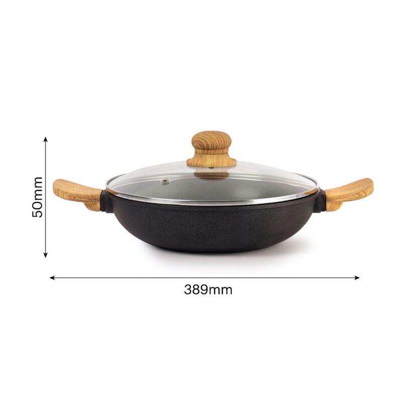 Castello Die Cast Induction Base Kadai With Glass Lid - Image 17