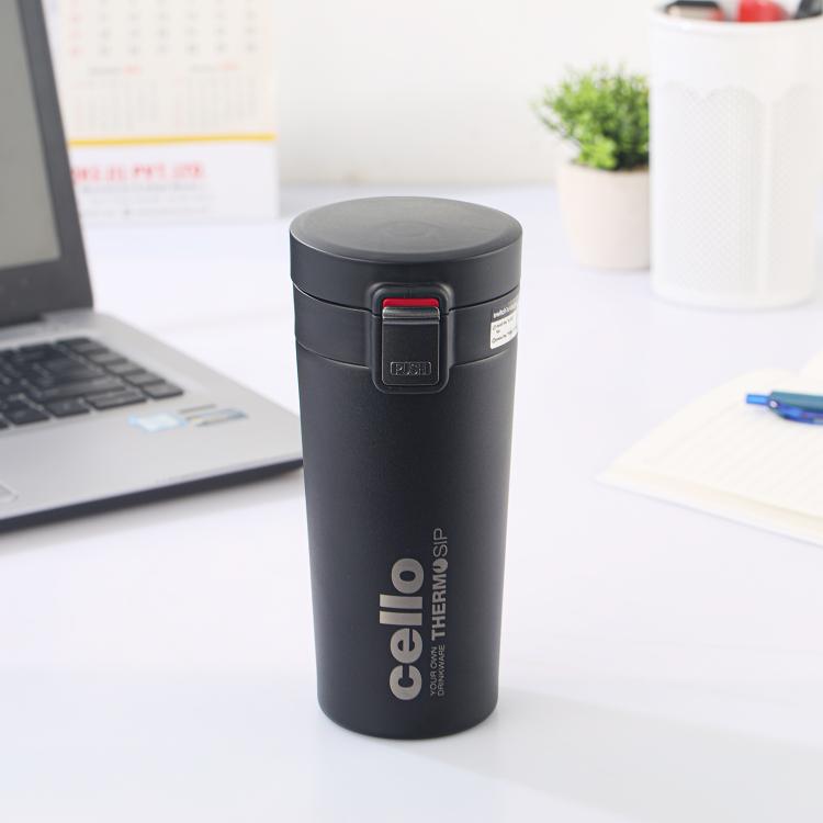 Black|Duro Café Flask, Insulated Coffee Mug, 450ml / 450ml