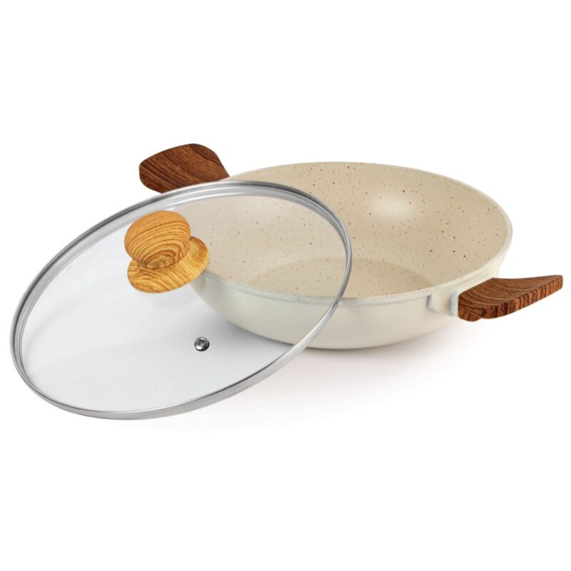 Castello Die Cast Induction Base Kadai With Glass Lid - Image 4