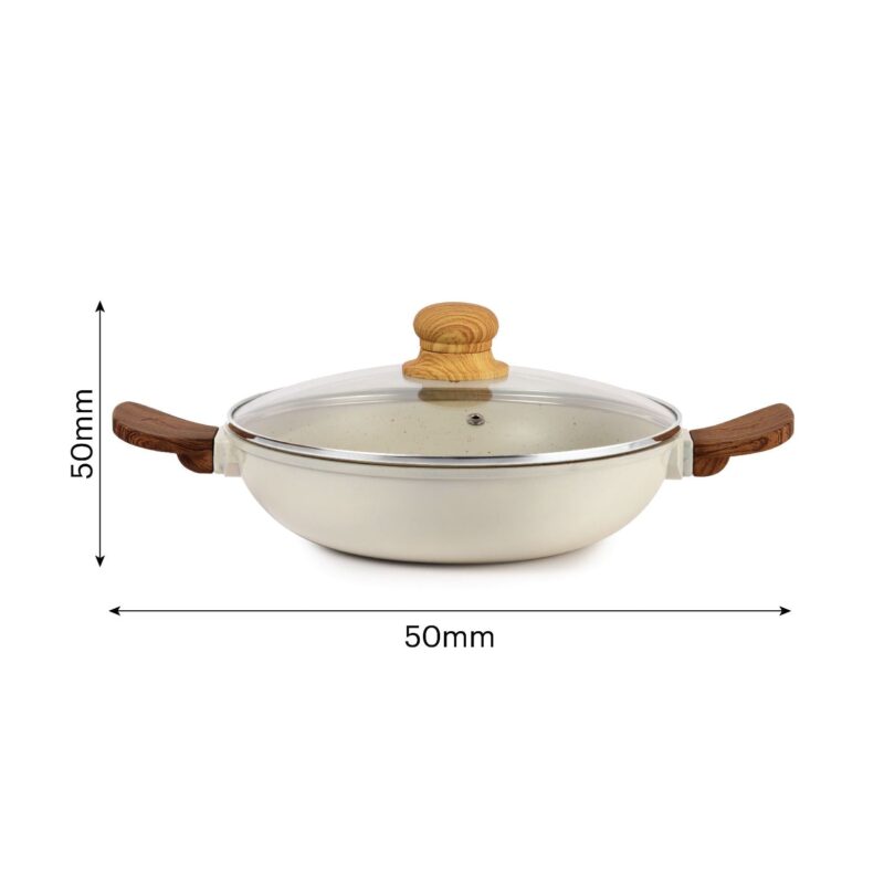 Castello Die Cast Induction Base Kadai With Glass Lid - Image 18
