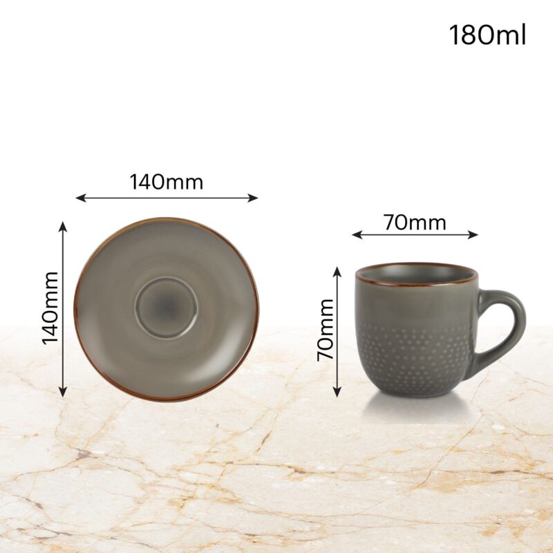 Hampshire 6 Pieces Ceramic Cup & Saucer - Image 26