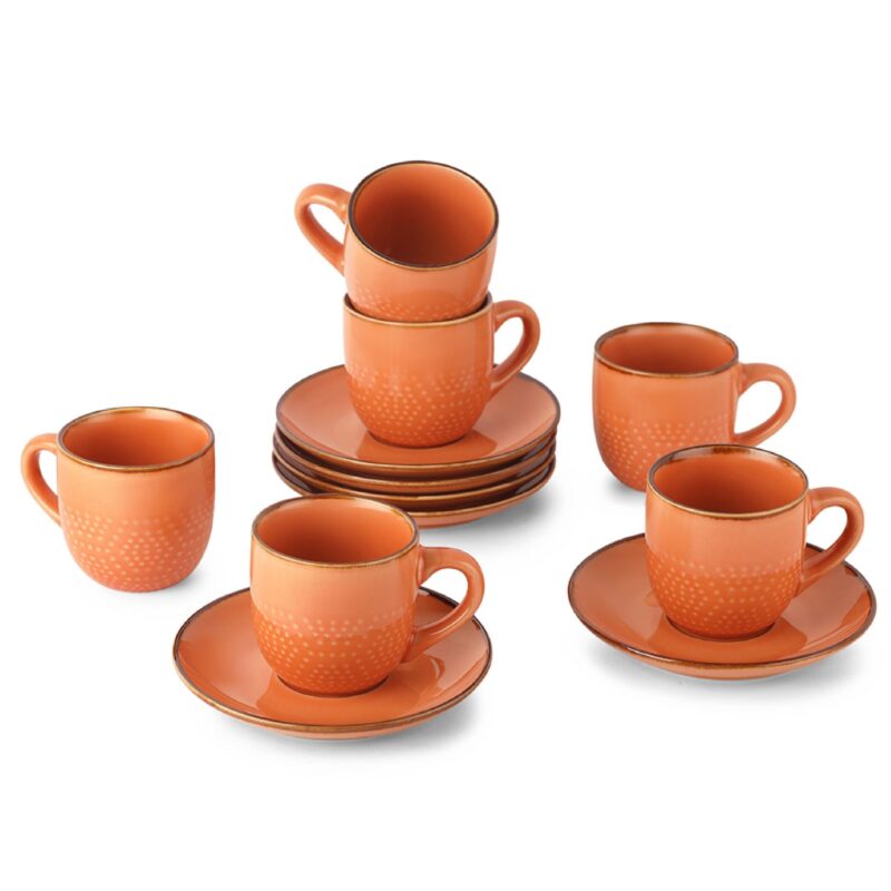 Hampshire 6 Pieces Ceramic Cup & Saucer - Image 7
