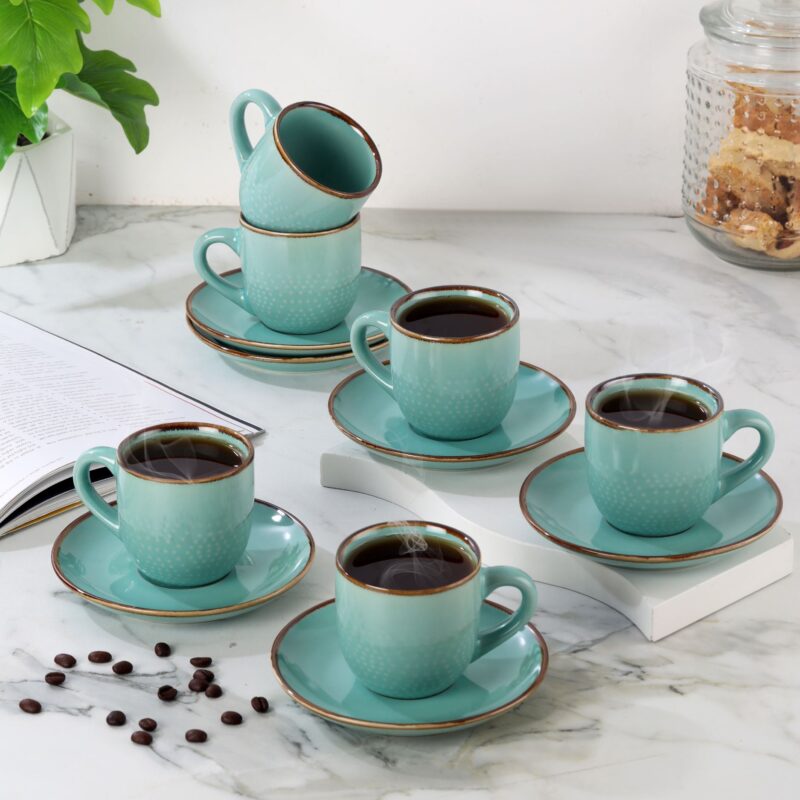 Regular|Hampshire 6 Pieces Ceramic Cup & Saucer / 6 Pieces