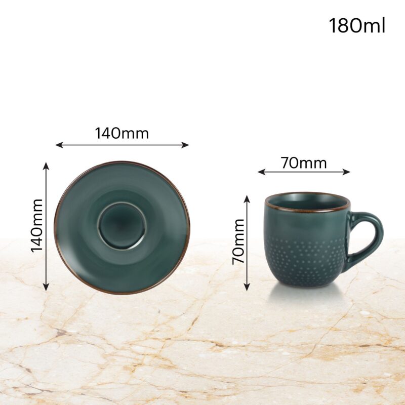 Hampshire 6 Pieces Ceramic Cup & Saucer - Image 30