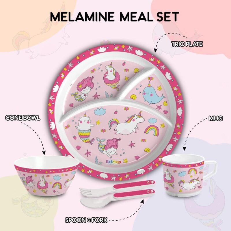 Pink Parade Kids Melamine Meal, Set of 5 - Image 13