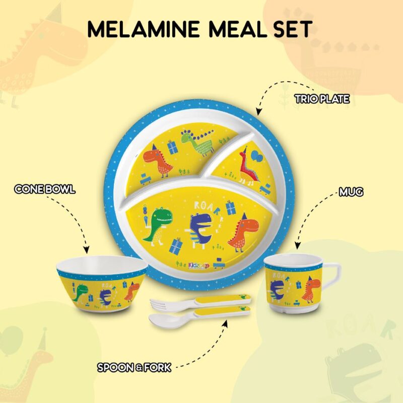 Dino Party Kids Melamine Meal, Set of 5 - Image 13