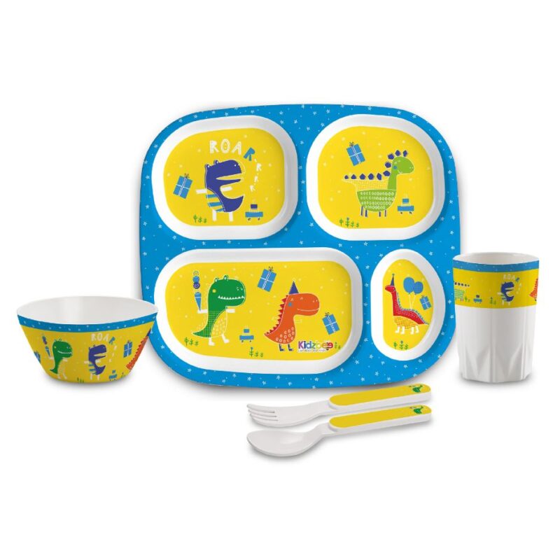 Dino Party Kids Melamine Meal, Set of 5 Quadmeal