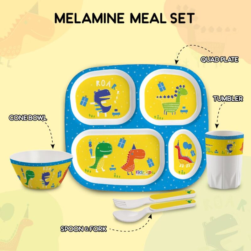 Dino Party Kids Melamine Meal, Set of 5 - Image 12