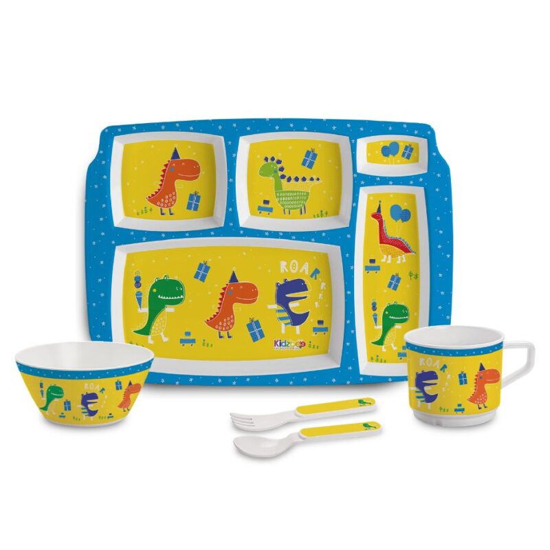 Dino Party Kids Melamine Meal, Set of 5 Pentameal