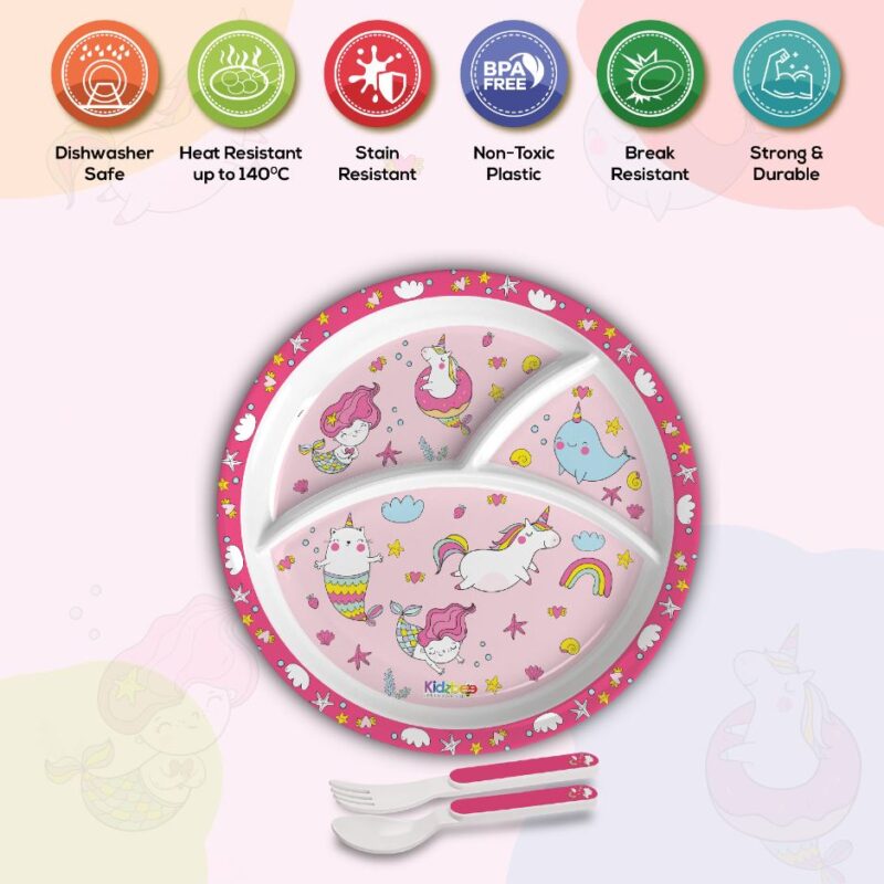 Pink Parade Kids Melamine Meal, Set of 3 - Image 15
