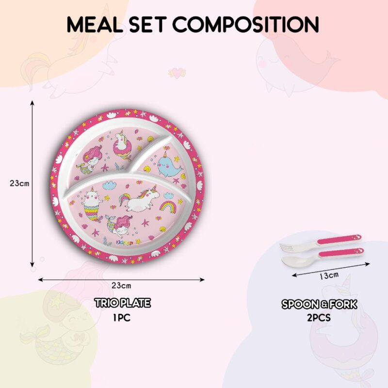 Pink Parade Kids Melamine Meal, Set of 3 - Image 9