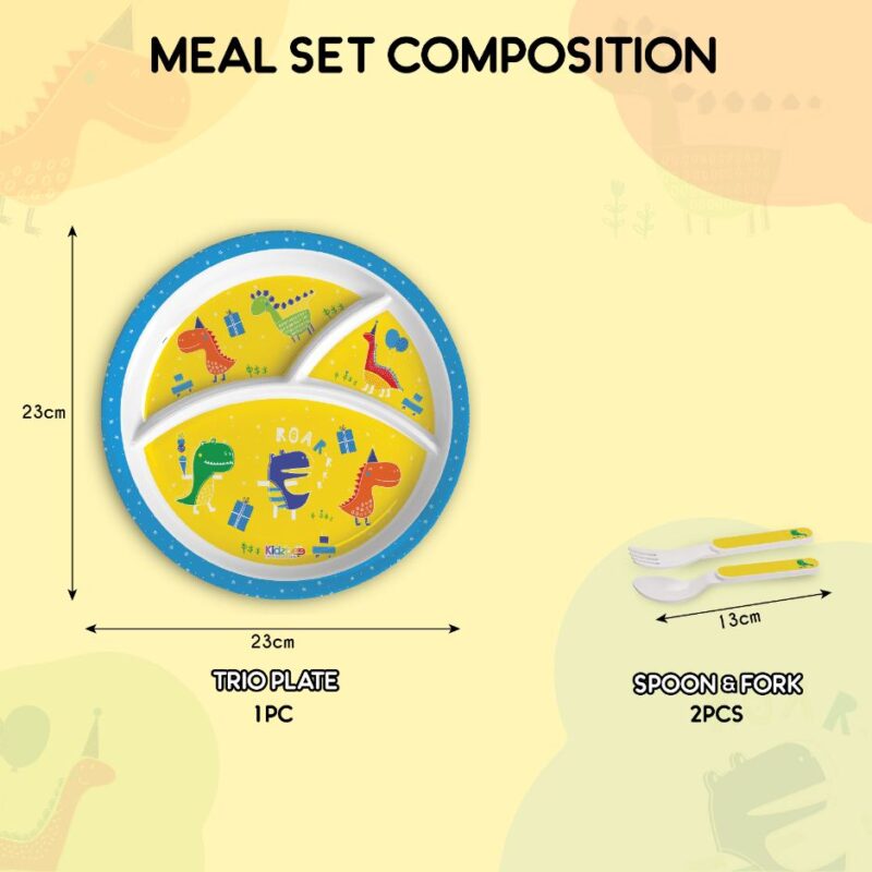 Dino Party Kids Melamine Meal, Set of 3 - Image 9