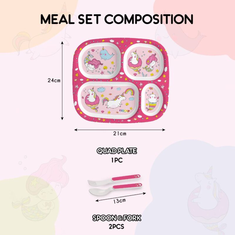 Pink Parade Kids Melamine Meal, Set of 3 - Image 8