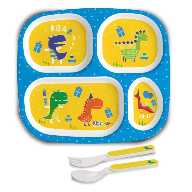 Dino Party Kids Melamine Meal, Set of 3 Quadmeal