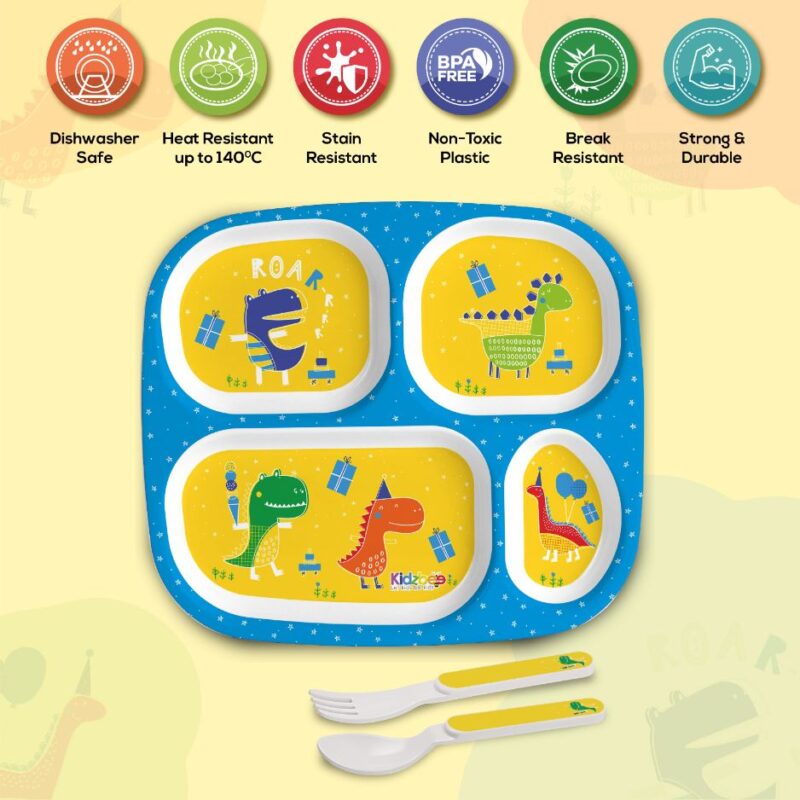 Dino Party Kids Melamine Meal, Set of 3 - Image 14