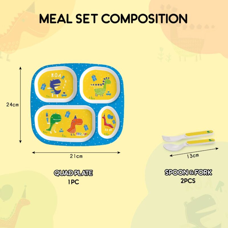 Dino Party Kids Melamine Meal, Set of 3 - Image 8