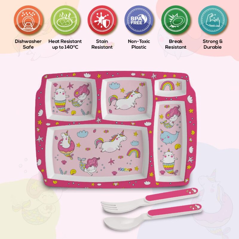 Pink Parade Kids Melamine Meal, Set of 3 - Image 4