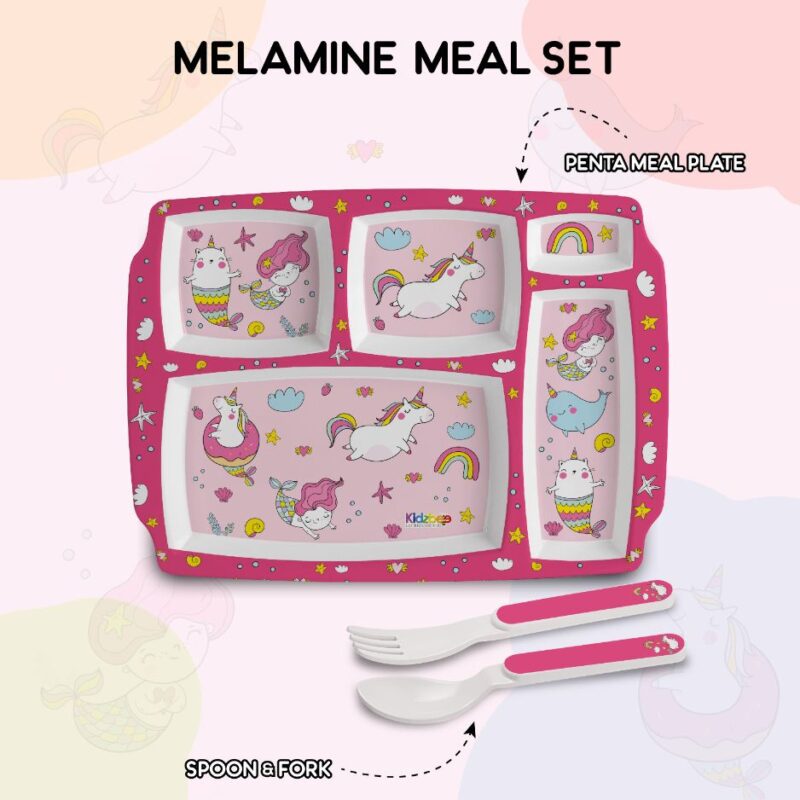 Pink Parade Kids Melamine Meal, Set of 3 - Image 5