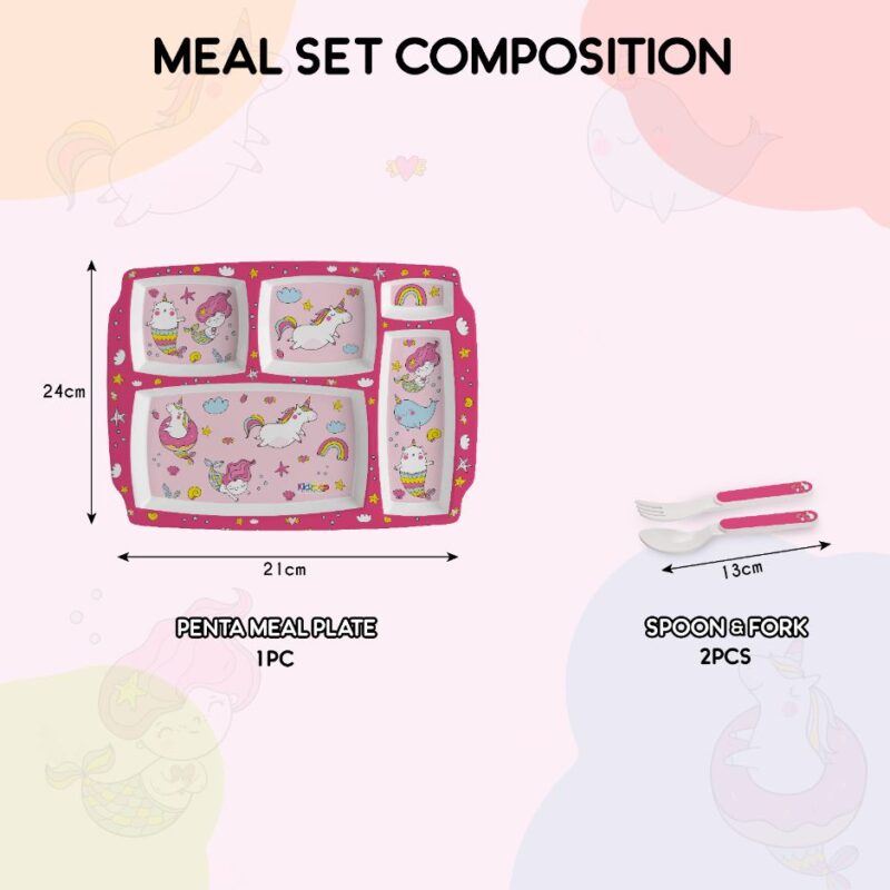 Pink Parade Kids Melamine Meal, Set of 3 - Image 7