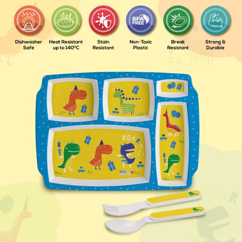 Dino Party Kids Melamine Meal, Set of 3 - Image 4